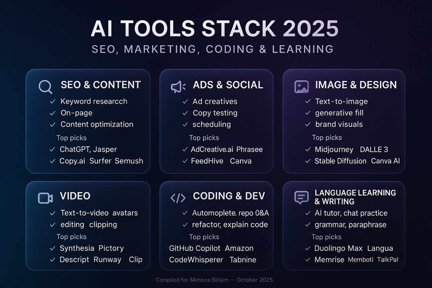 Comprehensive AI Tool List